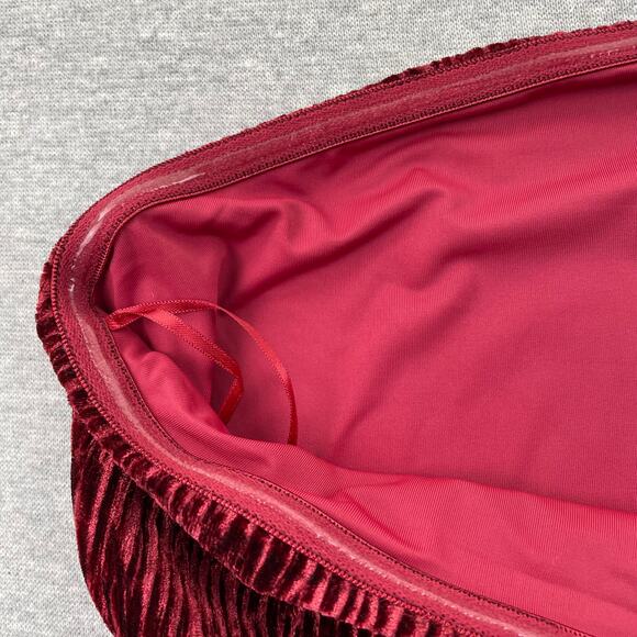 Naked Wardrobe Bodysuit Womens M Red Plush Velvet Tube Strapless Romantic Glam - Picture 9 of 12